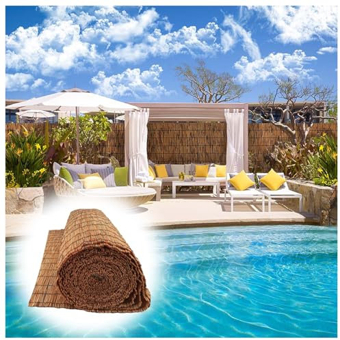 H: 60 91 122 152 182 CM X L: Anpassbar Bambus Schilfrohrmatte Beach, Weidenmatte Natursichtschutz, Balkonumrandung Sichtschutz Für Privatsphäre Und Atmosphäre Gartenrandpool Natur Partydeko(H122*L500c