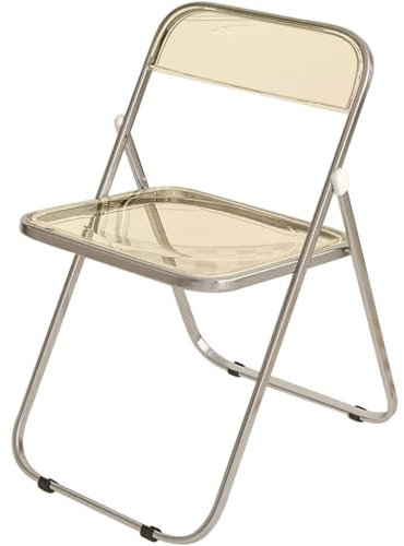 Lounge-Stuhl mit Rückenlehne für Schlafzimmer, Klappstuhl für den Innenbereich, transparenter Klappstuhl aus PP, ergonomische Konferenzstühle, Mehrfarbig optional (Farbe: transparent, Größe: