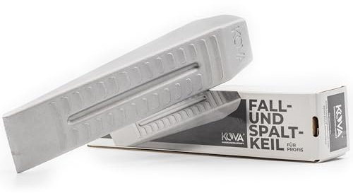 KOVA® 1x Profi ALU Spaltkeil Massiver Spaltkeil in Keilform aus Spezialaluminium für Holzspaltung Holz Spaltaxt Spalthammer Holzspalter Drehspaltkeil Drehkeil Spaltgranate Fällkeil Silber