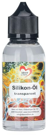 Ideen mit Herz Huile de silicone transparente - 100 ml - Lubrifiant - Technique de coulage - DIY - Protection du caoutchouc, du plastique et du métal