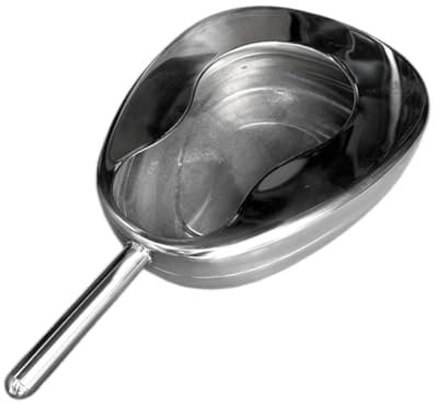 Generic Padella per letto in acciaio inossidabile con manico, grande capacità, riutilizzabile, contenitore per pipì portatile costretti a letto, Senza Coperchio