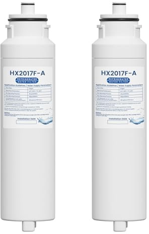 HX2017FR-A HX2017F-A Lot de 2 cartouches de filtre à eau compatibles avec Hisense HRF266N6CSE1, HRF266N6CSE, HRF209N6CSE, HRF254N6TSE, HRF254N6DSE