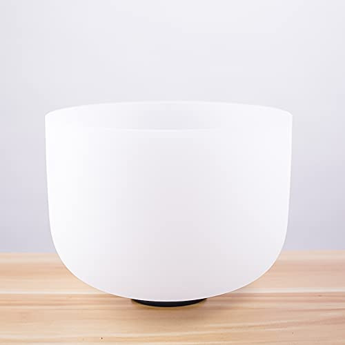 Frosted 432Hz D Sakralchakra Quarzkristall-Klangschale für Meditation, Yoga und Entspannung, 25,4 cm