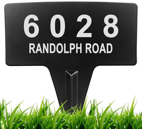 Bmakre Metal House Address Yard Sign, Lawn Arch House Numbers for Outside