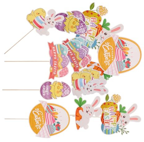 Sosoport 20piezas Jarrones De Pascua Decorativos Conejo y Decoración De Mesa Tarjetas De Fiesta