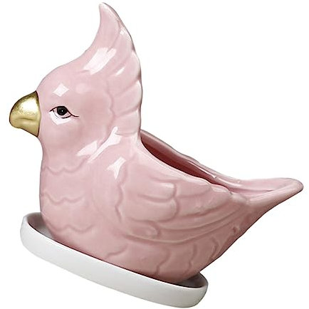Milisten 1juego De Cerámica De Animales De Cartón para Suculentas y para Jardín y Base Color Rosa