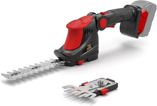 Häcktrimmer trådlös för Milwaukee 18 V MAX-batteri, 1 500 RPM grästrimmer, elektrisk häcktrimmer, 2-i-1 design, perfekt för gården, trädgården och gräsmattan (batteri ingår inte) (röd)