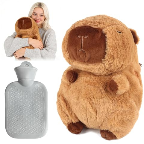 Capybara Wärm flasche，Capybara Plüsch tier Eingebaute Wärm flasche，Warme Hände，Wärmer Bauch