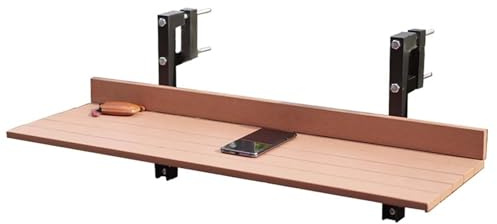 Mesa de centro plegable para balcón de 31.5 pulgadas, pequeño escritorio de bar colgante para patio, terraza, jardín, porche, mesa de comedor flotante que ahorra espacio para uso en exteriores