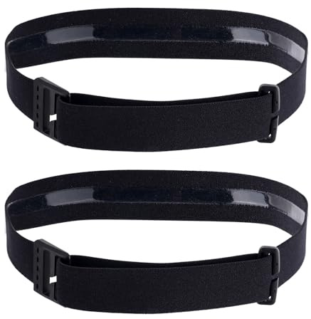 2st Elastiskt Pannlampsband, Justerbart Nylonband, 2,5cm Brett Kompatibelt med Black Diamond, Petzl, Princeton Tec, Fenix (Svart)