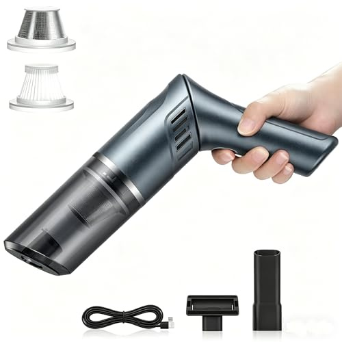MZGO Cordless Car Vacuum Cleaner - Portable Handheld Vacuum with 90° Adjustable Handle,120W / 15000Pa Rechargeable Mini Dust Buster for Cars, Carpets and Pet Hair