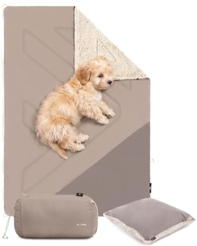 qeedo Hundedecke flauschig 140 x 100 cm - Wasserabweisende Hunde Kuscheldecke mit Teddy-Fleece - waschbare Hundedecke für unterwegs, Auto & Zuhause - Kuscheldecke Hund für Körbchen & Sofa