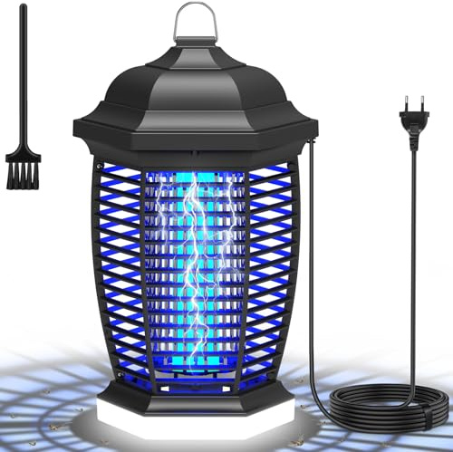 Insektenvernichter Elektrisch Mit LED-Licht, Fliegenfalle 4200V Mückenfalle | 15W Mückenlampe, Wasserdicht IPX4 Mückenabwehr, Insektenfalle für Mücken,Motten,Fliege,Spinnen, Außen und Innen