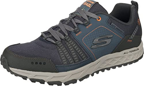 Skechers ESCAPE PLAN, Zapatillas para Hombre, Blue (Navy/Orange), 45 EU