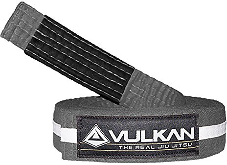 Vulkan Fight Company Brazilian Jiu Jitsu, BJJ Kids Belt for Martial Arts Sports, Grey White, A0