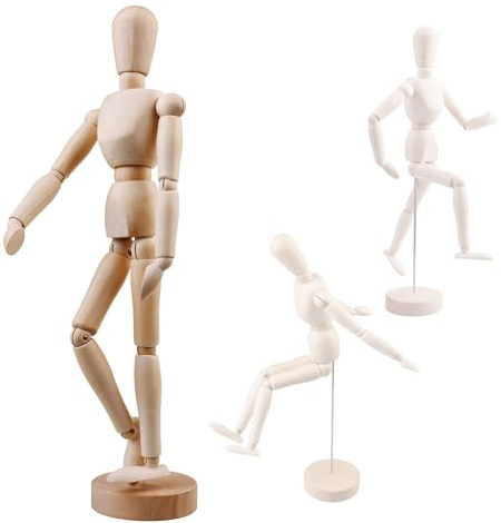 Cosmos 30,5 cm Holz Articulated Figur Schraubenmännchen Articulated Mannequin Künstler Zeichnen Mannequin Modell für Zeichnen Skizzieren Malen, mit Ständer/Basis