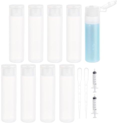 BENECREAT Clear Squeezable Plastic Sample Flip Cap Bottle Refillable Travel Containers for Makeup Cosmetic Toiletries Liquid