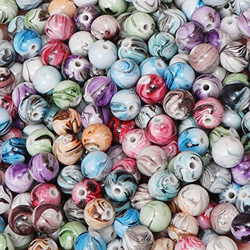 Belle Vous Acryl Perlen zum Auffädeln Schmuck Perlen Set mit Zwischenperlen und Schnur (500 Pack) - Für Armbänder & Halsketten - DIY Set Bastelperlen - Bunte Perlen zum Basteln von Schlüsselanhängern