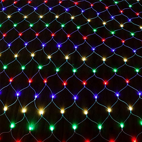 HENGMEI 3 x 2 m LED Lichternetz 250 LEDs Lichterkette Vorhang Lichter Netz Beleuchtung Deko Weihnachten für Innen und Außen, Halloween, Hochzeit, Party - RGB…