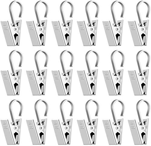 LIHAO Vorhang Clips Gardinen Metall Klammern mit Haken für Gardinen Vorhänge Lichterketten Foto (Mehrweg) (60 Stück)