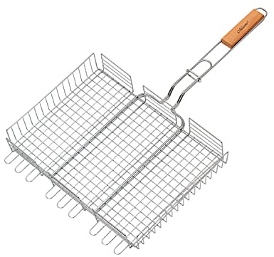 Maestro MR-1003 Grille de cuisson double barbecue Panier à griller portable 40x30cm