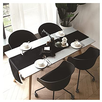 Beydodo Tischläufer Schwarz 32x160CM, Tischläufer Frühling Modern Rechteckig Tischläufer Hochzeit Tischdecke für Esstisch Party Urlaub
