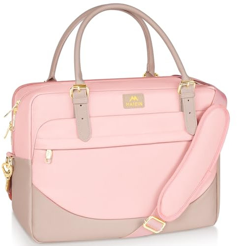 MATEIN Laptoptasche, Arbeitstasche Business Aktentasche Laptop Tasche 15,6 Zoll Schultasche Damen Umhängetasche Lehrertasche Uni Taschen Frauen Pink Women Notebook Handtasche für Büro, Rosa