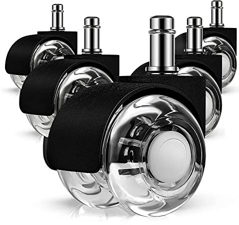 BüRostuhl Rollen, Hartbodenrollen, 11mm X 22mm Gummirollen BüRostuhl, Leise GeräUschlos Stuhlrollen, Keine Spuren Schreibtischstuhl Rollen, Doppelrollen Solide Stabil, 5 Stück.