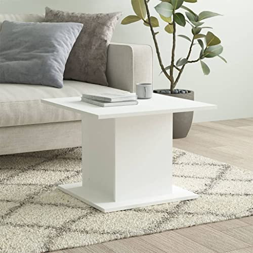 Makastle Couchtisch Quadratisch Wohnzimmertisch Sofatisch Kaffeetisch Beistelltisch Loungetisch für Wohnzimmer Schlafzimmer, Weiß 55,5x55,5x40 cm Spanplatte