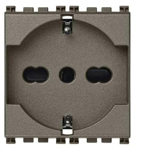 VIMAR Presa ARKE' 2 Pulsanti + T 16A Universale Metal 19210.M