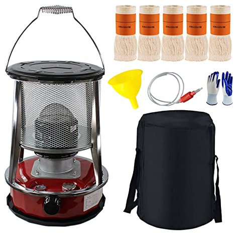 Suwooy Tragbarer Petroleumofen,4.6l/6l,Petroleumheizung Für Innenräume,Mobile Heizung Ohne Strom,Effizienter Petroleumkocher,360° Rundumheizung,Für Outdoor Camping Zelt Heizung Kochen,4.6L-Red