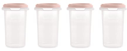 Miniland Set 4 Hermisized Candy 330ml. Pack de 4 hermétiques graduées (330ml), sûr, résistant et adapté au lave-vaisselle, micro-ondes et congélateur. Collection Dolce.