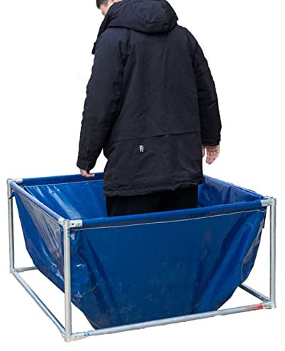 Piscinas Desmontables, Rectangular Piscina Infantil Ranura De Camarón Estanque De Peces De Lona For Los Soportes Engrosados, Fácil De Instalar Cloruro De Polivinilo De 1 Mm Sin Deformación For Estanqu