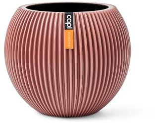 Capi Europe - Vase Boule Groove Colours - 22x18 - Rose - Ouverture Ø16 - Pot pour l'intérieur - BGVPI103