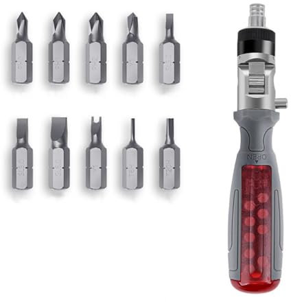 Kalttoy 11 in 1 Ratsche Multitool Schraubendreher Multifunktion Magnetischer Schraubendreher Professionelle Winkelschraubendreher Reparatur Werkzeug Ratschenschrauber Set mit Bits Magnetisch