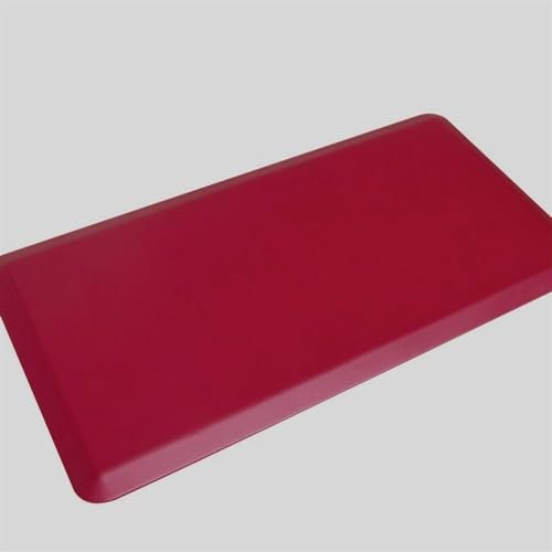 JIUYUEYA Anti-Ermüdungs-Bodenmatte for Stehen und Komfort, Schreibtisch-/Bodenmatten for Haus, Waschbecken, Büro, Küche, Matte, gepolsterter Teppich, wasserdicht (Color : Red, Size : 150 * 60CM)