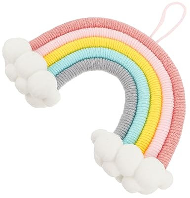 SAFIGLE Boho-heimdekor – Handgefertigter Wolken-regenbogen- Für Babyzimmer/kinderzimmer-wanddekoration Exquisites Gewebtes Baumwollornament