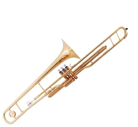 Posaune Mit Vertikalen Tasten, Messing, Lackiertes Gold, Alt-B-Posauneninstrument Mit Zubehör Posaune für Anfänger