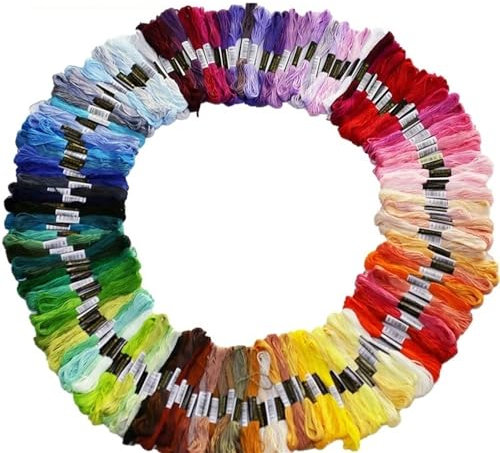 Stickgarn 100/150 Kreuzstich-Baumwoll-Stickgarn, Zahnseide, Nähstränge, Basteln, Nähzubehör, Werkzeuge Sticken (Color : 100pcs)