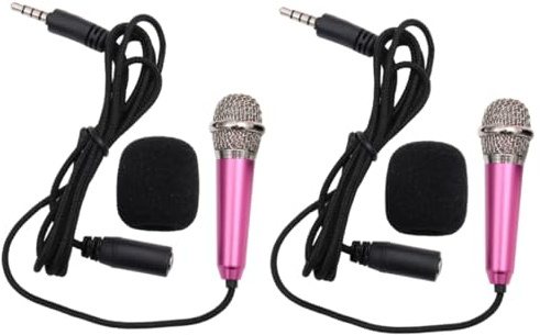 Abaodam 2 Piezas Mini Micrófono para Teléfono Micrófono Ligero Mini Micrófono Universal Micrófono para Altavoz Computadora Inalámbrica Rosa Inalámbrico Pequeño Micrófono