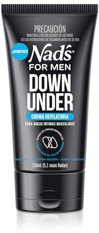 Nad’s For Men Crema Depilatoria Íntima con Aloe – Eliminación del Vello en Zonas Íntimas Masculinas (Ingles, Escroto, Perineo) – Depilación Íntima Rápida y Sin Dolor – Piel Sensible, 150 ml