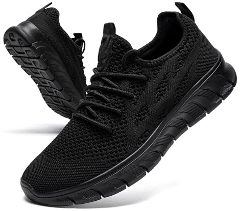LANGFEUU Herrskor sneakers sportskor promenadskor gator löparskor sneakers lätta löparskor gym fitness svart 39–46 EU