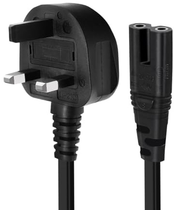 UXWEN 2 Pin Power Cord Lead for TV / PS3 / PS4 / PS5 / Xbox One X/Xbox 1s, Replacement for HP Envy/OfficeJet, Canon Pixma/Maxify Printer Cable (5M/16.4FT)