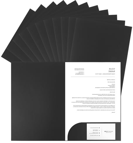 APACALI 20 stycken presentationsmapp A4, kraftpapper dokumentmapp med visitkortsplats, samlarpärm, underskriftmapp av kartong för filer, rapporter, svart