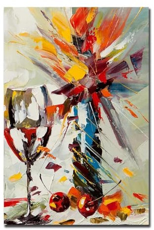 ZHAOLIN Wein- und Blumengemälde, künstlerische Leinwandkunst, Poster und Drucke, moderne Wandbilder mit Obstmotiv für Wohnzimmer, Stillleben-Dekor, 70 x 100 cm, rahmenlos