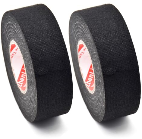 Bailinks 2 Stücke Hitzebeständiges Gewebeband, Klebeband mit Extra Dicke und Fleece, Isolierband für Kfz, Motorrad und Haushaltskabelbaum (30mmX15m)