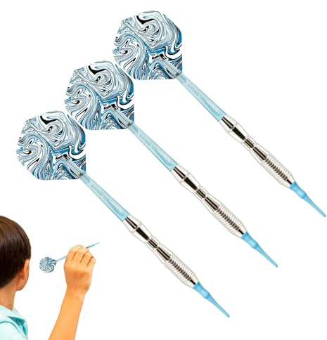 Jubepk Juego de dardos profesional, juego de dardos de barra – Gradiente profesional colorido suave puntas | Dardos con punta suave, dardos de colores con punta suave, profesional