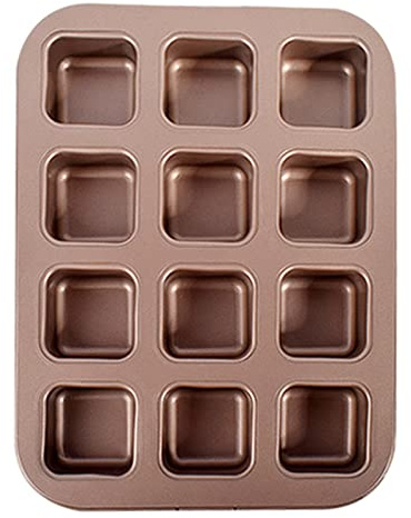 Brownie Teglia da forno 12 cavità quadrate Torta antiaderente in acciaio al carbonio Muffin Bakeware Cupcake Pane Divisore stampo per forno