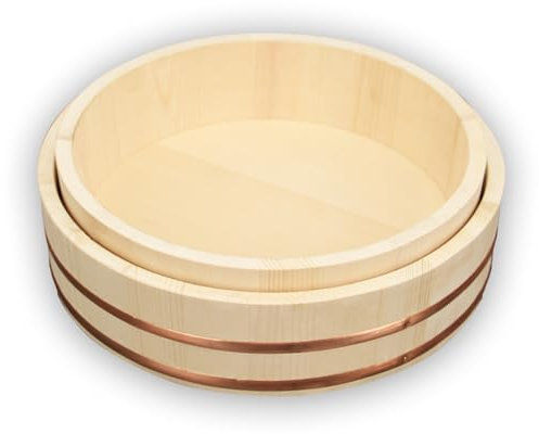 De Madera Arrocera Sushi Japonés Hangiri Sushi Oke Arrocera Con Banda De Cobre Para Restaurante De Sushi Cocina Casa (Regalos), 48x12cm