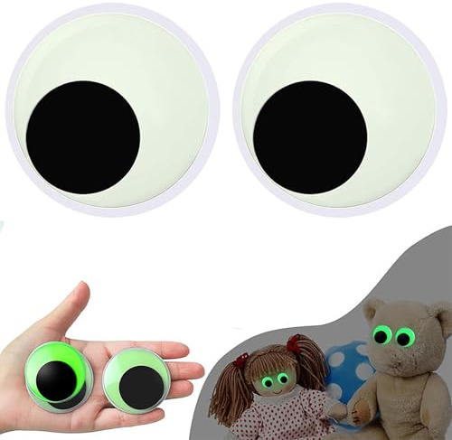 YouXiaor Grand Yeux Mobiles Autocollants Adhésifs en Plastique Yeux Mobiles Ronds Noirs Loisirs Créatifs Lumineux Dans la Nuit Artisanat Collage des Yeux pour Bricolage Scrapbooking Accessoires(180mm)